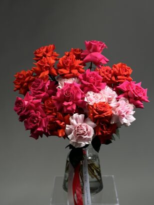 Букет из французских роз "Би Свит, Нина, Пинк Флойд" — изображение 2