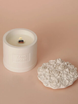 Свеча Букет цветов "Гранатовый просекко" — изображение 2