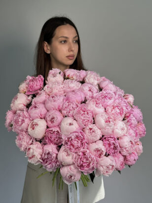 Моно букет из пионов "Сара Бернар" — изображение 3