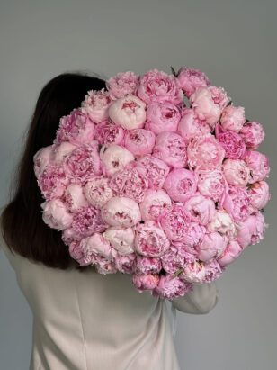 Моно букет из пионов "Сара Бернар" — изображение 4