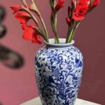 Ваза Шинуазри голубая L