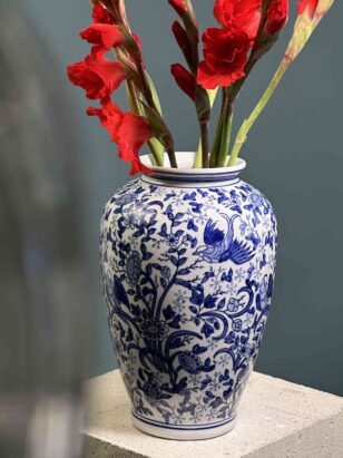 Ваза Шинуазри голубая L — изображение 2