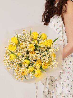 Дуо ромашки и пионовидные тюльпаны — изображение 3